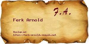 Ferk Arnold névjegykártya